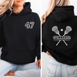 Custom Lacrosse Hoodie, T-Shirt, Hooded Sweatshirt, Lacrosse Gifts for girls, Personalized Lacrosse Team name Hoodie LAX player Personalized