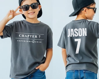 Custom 7th Birthday Party shirt, 7th Kids Birthday Tee Turning 7 Years Old Boy Gift for boys