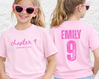 9th birthday shirt girl Custom, Girls 9th Birthday Shirt, 9th Birthday Girl Outfit, 9 Birthday Tee, Kids Birthday Shirt, Custom Name