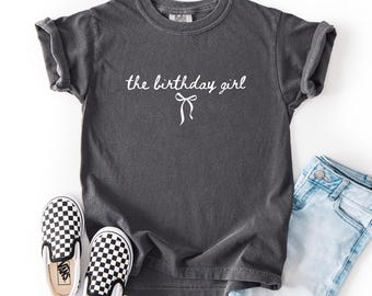 Birthday Girl Shirt Bow, Birthday Girl Party Shirt, Birthday Preppy Tee Girl Gifts.
