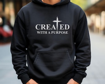 Cross Hoodie for men, Christian Faith Hoodie, Bible Verse, Christian Hoodie for men, Bible Verse Sweatshirt, Christian gift for Men Created