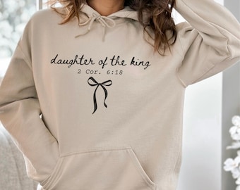 Christian hoodies for women, Trendy Christian Hoodie, Daughter of the King Hoodie, Jesus Loves You, Hoodie Christian Merch Bible Verse Hoodi