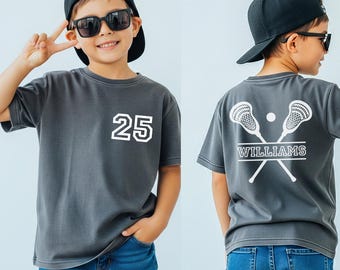 Custom Lacrosse Shirt Kids Name and number, Personalized Lacrosse Gifts for kids Boys Girls