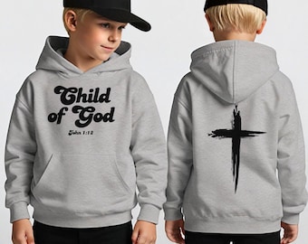 Christian Youth Hoodie/T-Shirt, Christian kids shirt, Gift for Christian Kids, Bible Verse Hoodie Child of God Hoodie, Cross Hoodie for kids