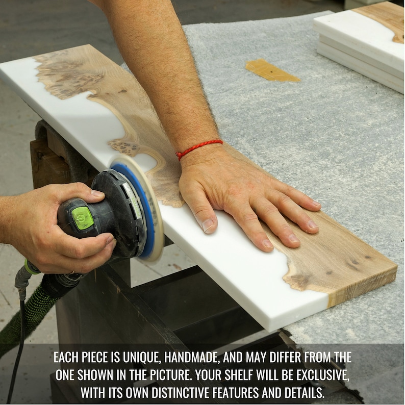 Modern Epoxy Resin & Wood Console Table Live Edge Narrow Entryway Table