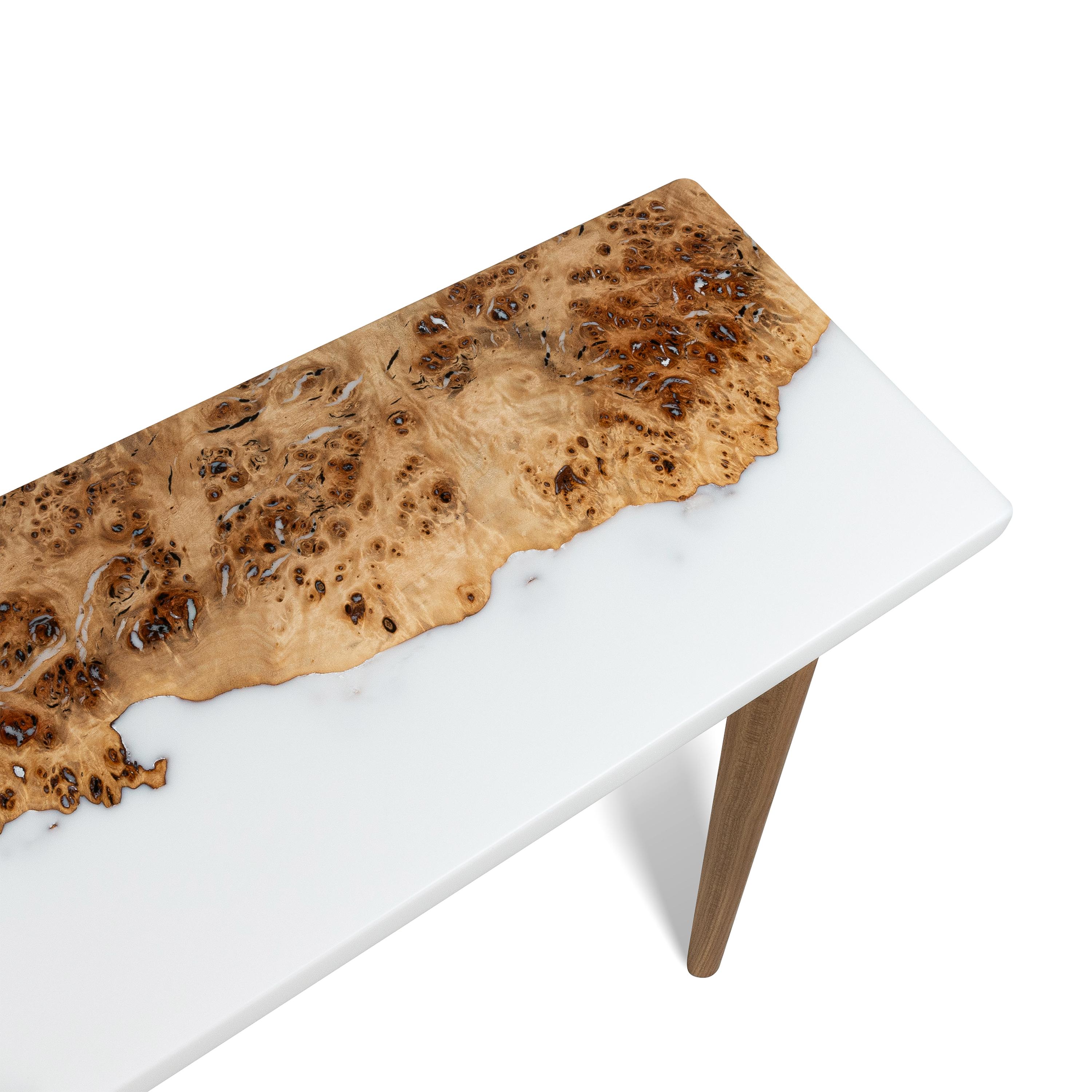 Modern Console Table Made From Epoxy Resin | Narrow Wood Entryway Table ...