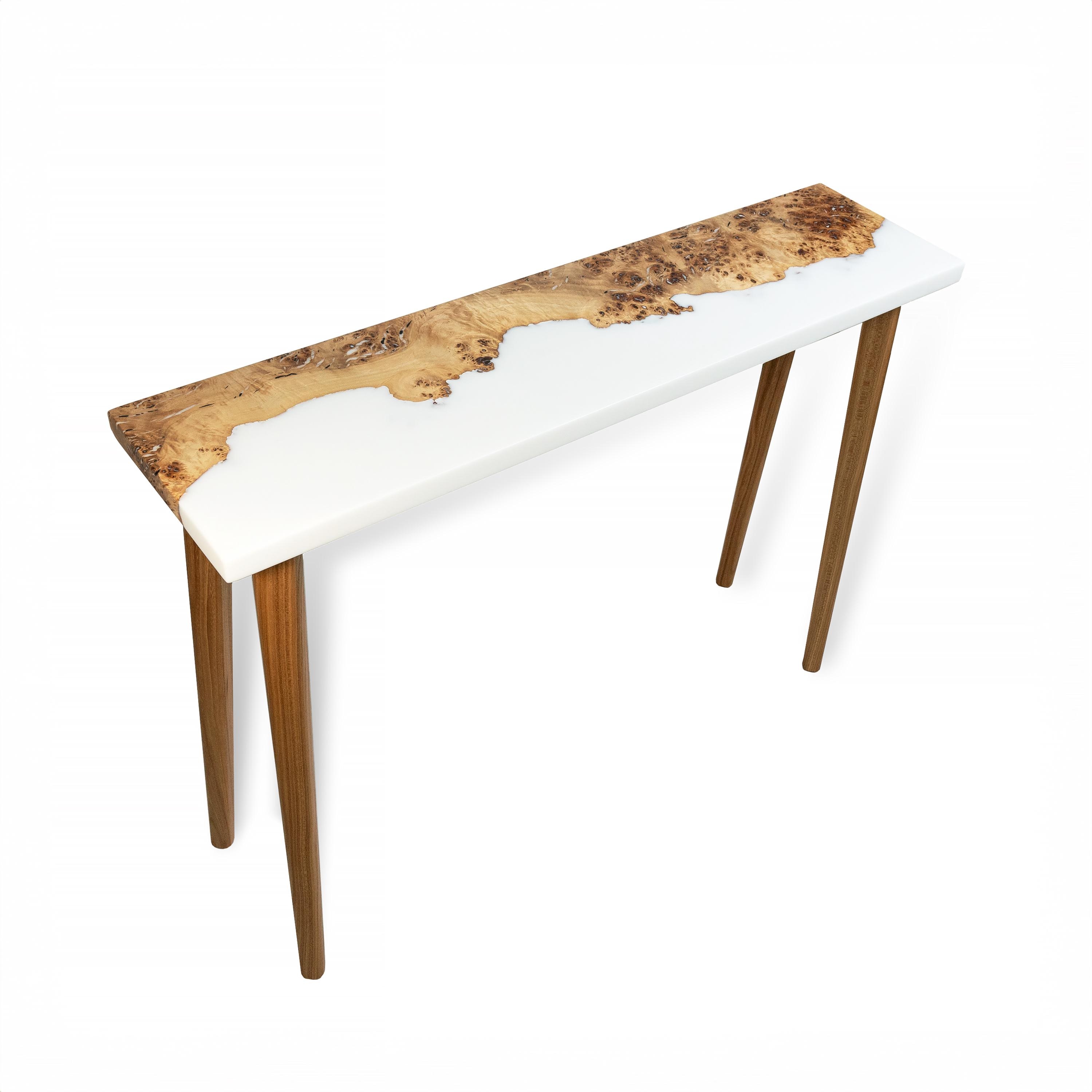 Modern Epoxy Resin & Wood Console Table Live Edge | Narrow Entryway ...