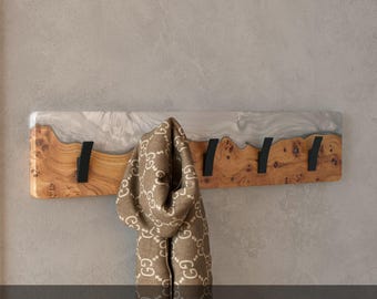 Pearly Gray Wall Coat Rack for entryway, hallway, mudroom, office. Wall hooks, Bathroom towel rack. Entryway key holder