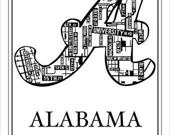 University of Alabama Wall Poster