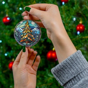 Christmas Ornament Christmas Decoration, Holiday Gift Idea 2023, Heirloom Keepsake, Round Ceramic, Gift Exchange, Gift Idea, Xmas Tree