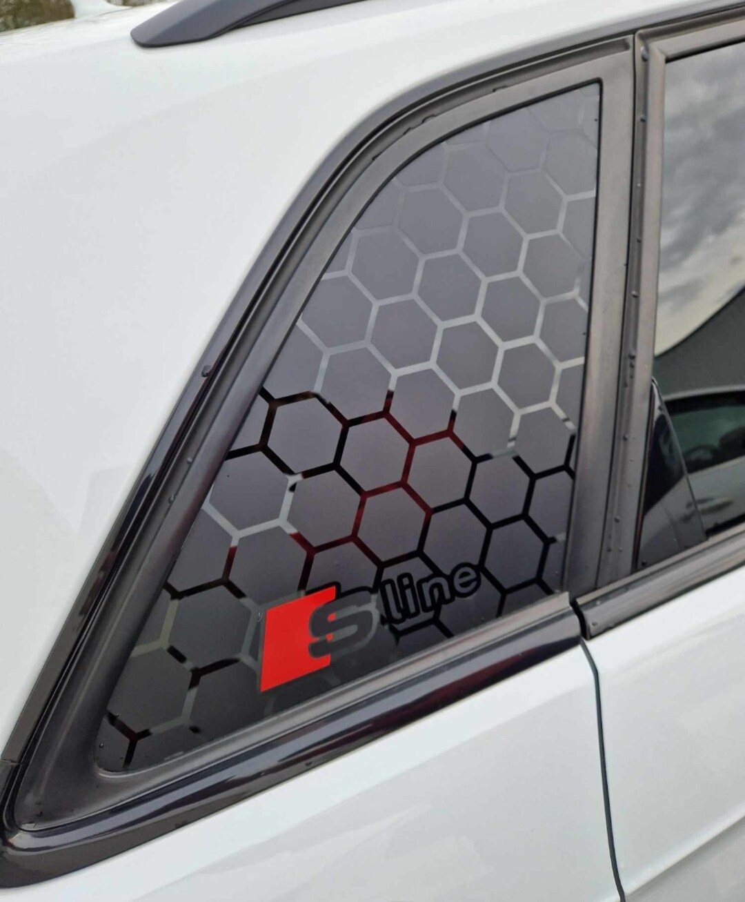 2x Avery Matt Black Stickers AUDI S3 A3 RS3 Rear Quarter Windows 2013 ...