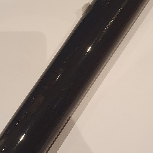 Abdeckfolie, glänzend schwarz, 30 cm / 1 m50, Emblem, Logo, Abzeichen, Schriftzug, Luftstrom, thermoformbar, entchromt