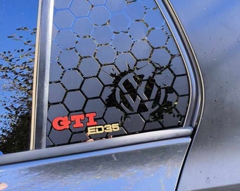 2X Stickers Avery golf 6 GTI GTD R rear window rear window matt black / red gti basic ed35