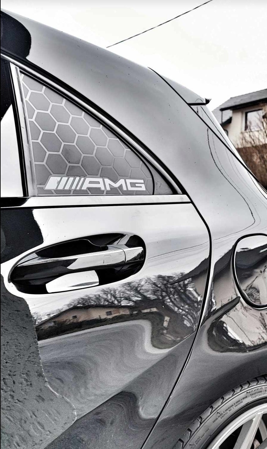 Worth-Buy】 Đề Can Sọc Cạnh Phong Cách Phiên Bản 1 Cho Mercedes Benz CLA 45  W117 C117 X117 AMG-Sợi Carbon 5D/Đen/Trắng/Xám Bạc