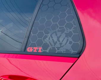 2X Aufkleber Avery Golf 7 GTI oder normale Viertelheckfenster mattschwarz Basic Red MK7