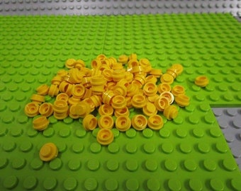 100ct Lego Yellow Plate, Round 1 x 1
