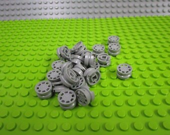 25ct Lego Light Bluish Gray Wheel 11mm D. x 6mm with 8 Spokes