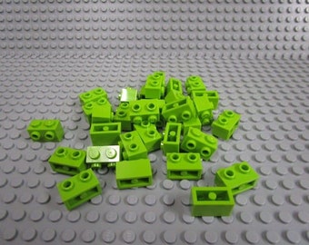 25ct Lego Lime Brick, Modified 1 x 2 with Studs on 1 Side