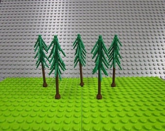 5 Lego Large Pine Trees