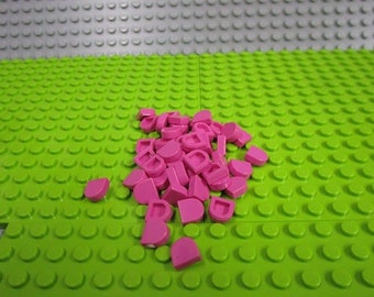 50ct Lego Dark Pink Tile, Round 1 x 1 Half Circle Extended