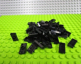 50ct Lego Black Plate, Modified 1 x 2 with 1 Stud (Jumper)