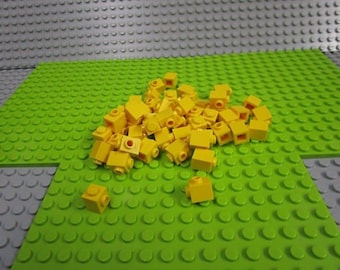 50ct Lego Yellow Brick, Modified 1 x 1 with Stud on Side