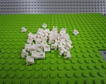 50ct Lego White Tile, Modified 1 x 1 with Open O Clip