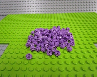 100ct Lego Medium Lavender Plate, Round 1 x 1 with Flower Edge (5 Petals)