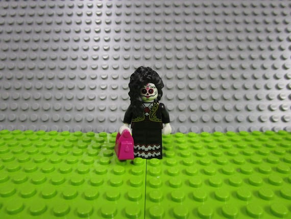 Lego Female Skeleton in Black Dress with Purse