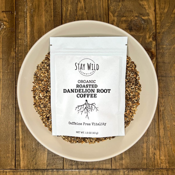 Organic Roasted Dandelion Root Coffee, Caffeine free alternative, Taraxacum officinale