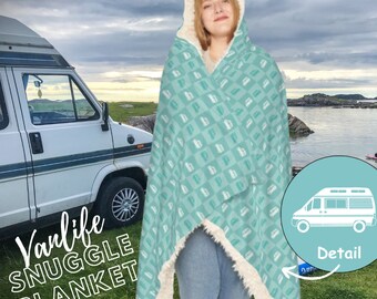 Retro Camper Snuggle Blanket gift for camper van and van lifers Harmony Symphony Talbot Autosleeper