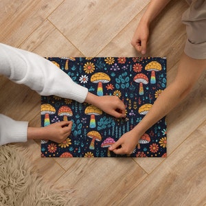 Mushroom Themed Puzzle, Fungi Rustic Game, Forest Inspired Game, Toadstool Riddle, Fungus Jigsaw, Woodland Enigma, Fungi Lover Gift