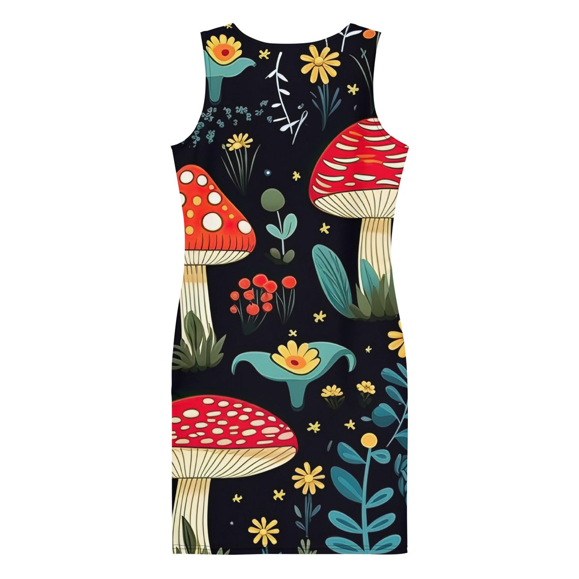 Mushroom Dress, Fungi Evening Gown, Forest Inspired Party Attire