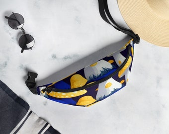 Mushroom Fanny Pack, Cottagecore Belt Bag, Botanical Crossbody Waist Bag, Woodland Festival Bag, Forestcore Travel Accessory