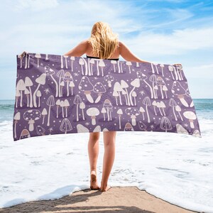Mushroom Beach Towel: Fungi Lover Gift, Forest Bath Decor