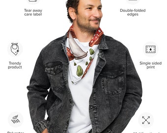 Mushroom Bandana: Forest Fungi Neck Scarf, Botanical Gift
