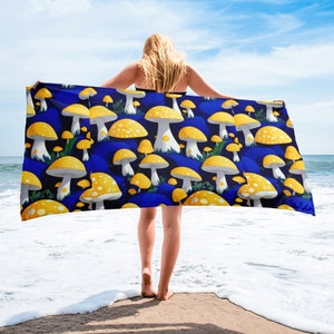 Mushroom Beach Towel: Fungi Lover Gift, Forest Bath Decor
