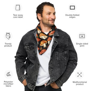 Mushroom Bandana: Fungi Neck Scarf, Toadstool Turban