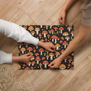 Mushroom Themed Puzzle, Fungi Rustic Game, Forest Inspired Game, Toadstool Riddle, Fungus Jigsaw, Woodland Enigma, Fungi Lover Gift