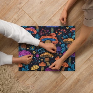 Mushroom Themed Puzzle, Fungi Rustic Game, Forest Inspired Game, Toadstool Riddle, Fungus Jigsaw, Woodland Enigma, Fungi Lover Gift