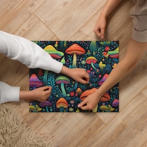 Mushroom Themed Puzzle, Fungi Rustic Game, Forest Inspired Game, Toadstool Riddle, Fungus Jigsaw, Woodland Enigma, Fungi Lover Gift
