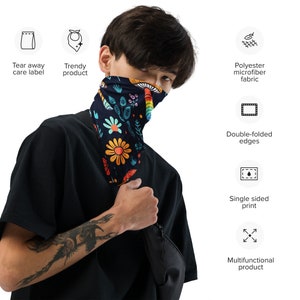 Mushroom Bandana: Forest Fungi Neck Scarf, Botanical Gift
