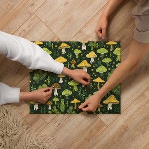 Mushroom Themed Puzzle, Fungi Rustic Game, Forest Inspired Game, Toadstool Riddle, Fungus Jigsaw, Woodland Enigma, Fungi Lover Gift