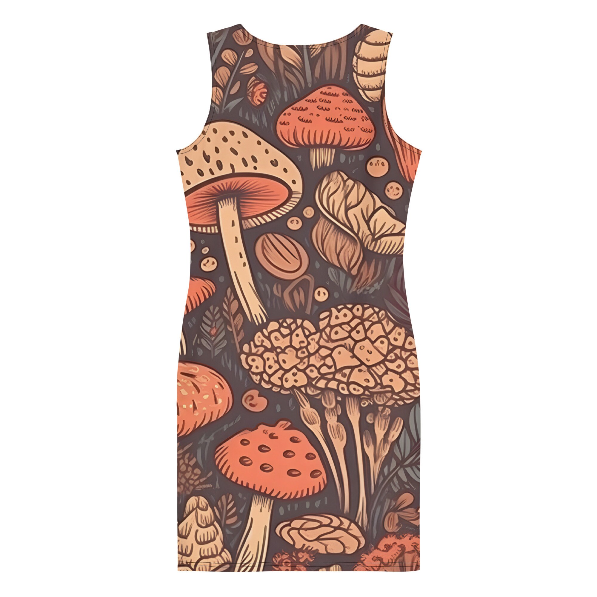 Mushroom Dress for Ladies , Women Fungi Evening Gown, Forest Inspired