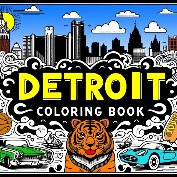 Detroit Coloring Book Printable PDF