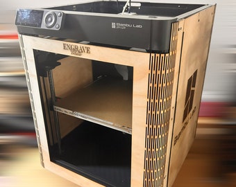 Gabinete de madera cortado con láser Bambu Lab P1P