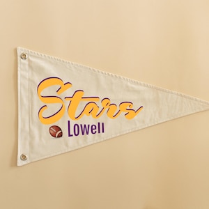 Sport Team Pennant Custom Boy Baseball Pennant Flag Wall Decor Kids Room Art Sign Banner Boho Style Personalized Basketball Football Team