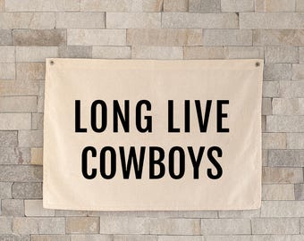 Long Live Cowboys Canvas Flag Banner Baby Boy Room Wall Decor Kids Room Wall Art Decor Boys Bedroom Decor Brothers Nursery Decor