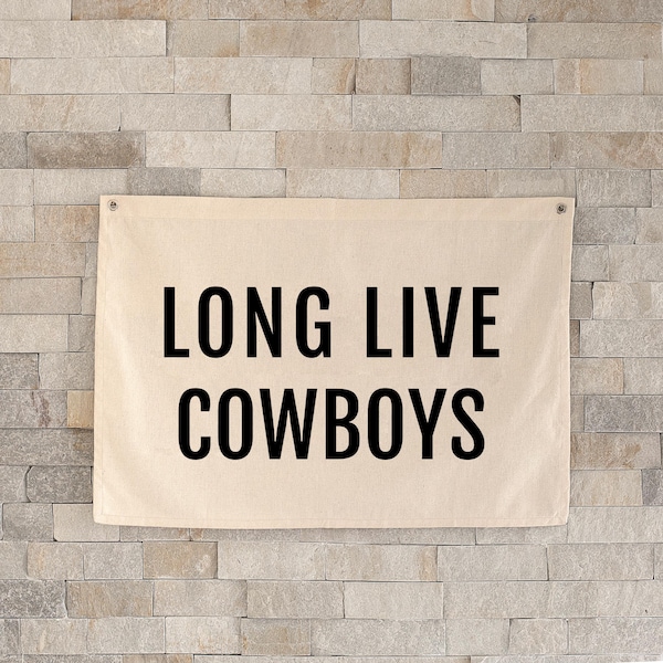 Es lebe Cowboys Leinwand Flagge Banner Baby Zimmer Wand Dekor Kinderzimmer Wand Kunst Dekor Jungen Schlafzimmer Dekor Brüder Kinderzimmer Dekor