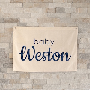 Baby Name Personalized Canvas Banner for Babies & Kids, Boys Custom Name Banner, Girl Name Tapestry, Various Size Flags, Baby Shower Gift